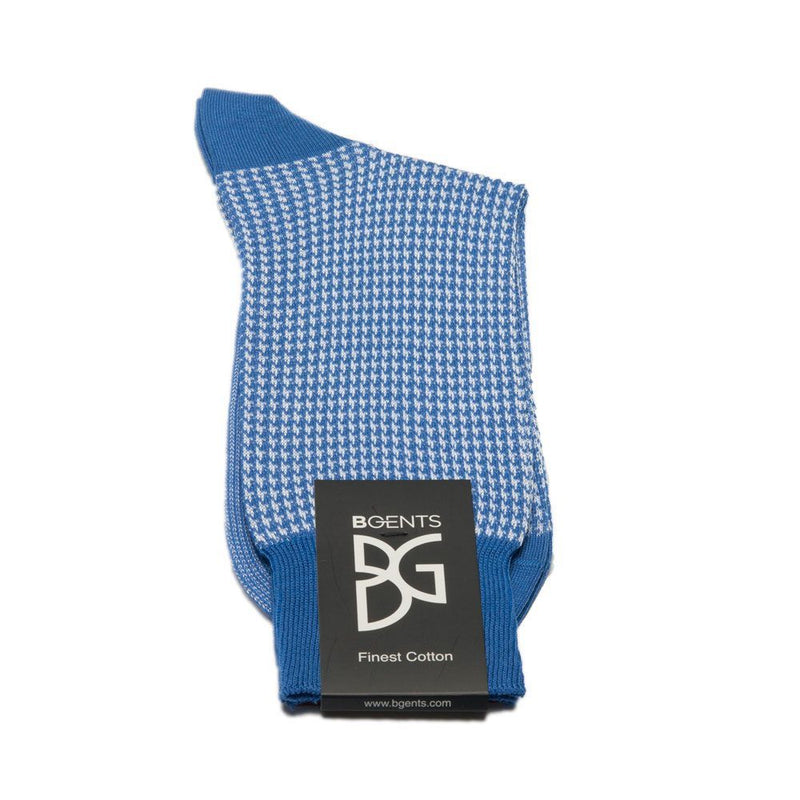 Feine Socken aus 100 % Baumwolle mit Hahnentrittmuster in Royalblau von BGENTS