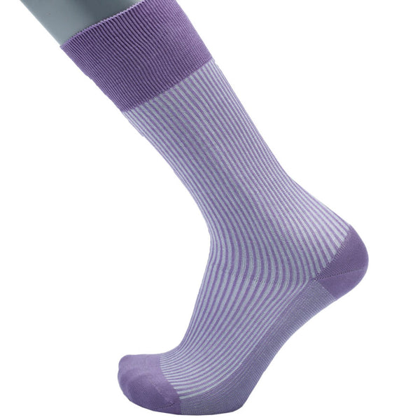 Feine Socken aus 100 % Baumwolle mit Streifenmuster in Flieder, Gr. 39/40 - BGENTS