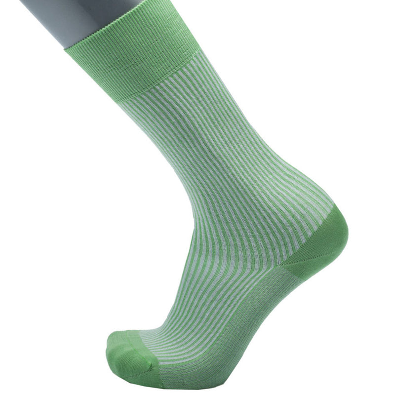 Feine Socken aus 100 % Baumwolle mit Streifenmuster in Grün, Gr. 41/42 - BGENTS
