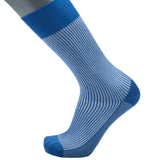 Feine Socken aus 100 % Baumwolle mit Streifenmuster in Royalblau, Gr. 41/42 - BGENTS