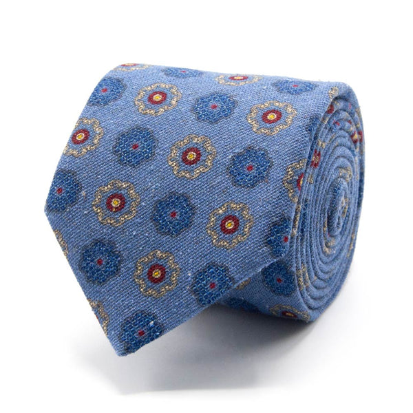 Krawatte aus Wolle-/Seiden-Gemisch mit Blüten-Muster von BGENTS
